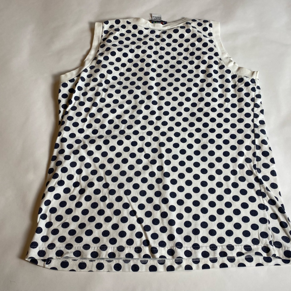 Paris sport club, vintage, polka dot, striped, size large, made in Greece, tank
